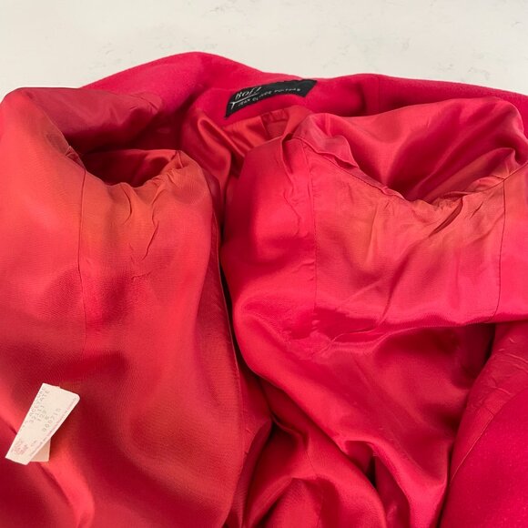 Jean Claude Poitras Bof! Designer Vtg Double Breasted Wool Blend Blazer Red Sz 8 - Picture 12 of 13